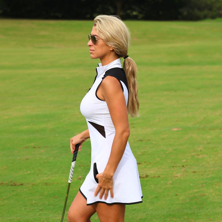 Kim Dress - White/Black (XL & XXL Only)
