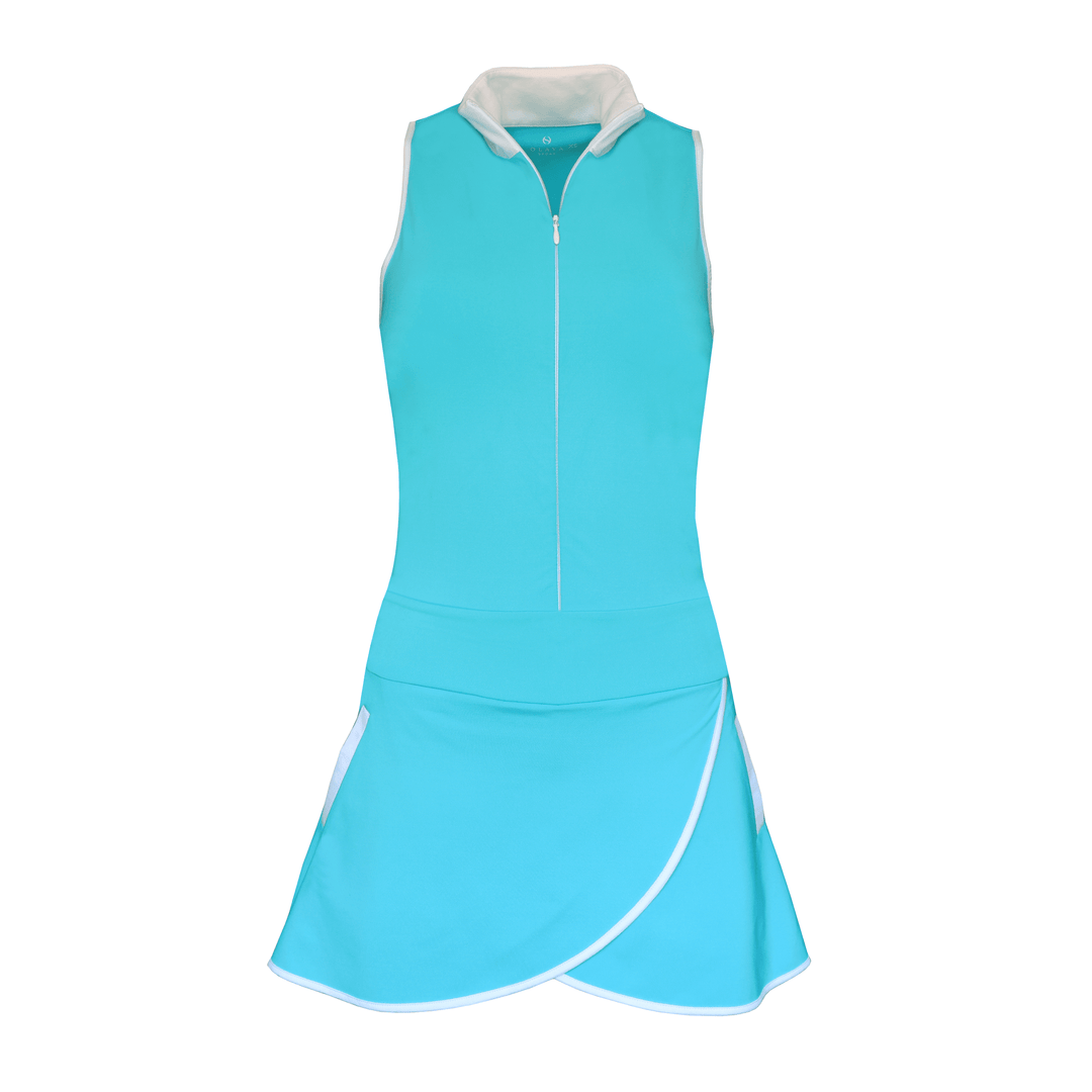 Mock Neck Racerback Dress - Turquoise (XXL Only)